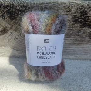 Fashion Wool Alpaca Landscape 002 - jesenná zmesová tenká vlna