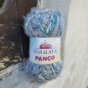 Panco 62611 - sivo tyrkysová mäkká chlpatá hrubšia vlna